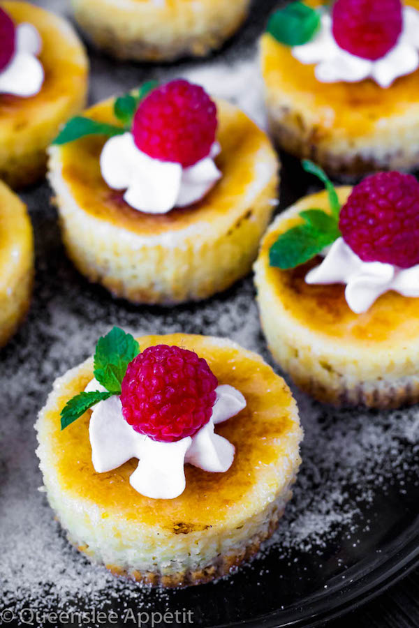 Classic Creme Brûlée and Creamy Cheesecake collaborate to make these incredible Mini Creme Brûlée Cheesecakes! With a custard based cheesecake topped with a yummy caramelized sugar topping, these mini treats are sure to be a huge hit! 