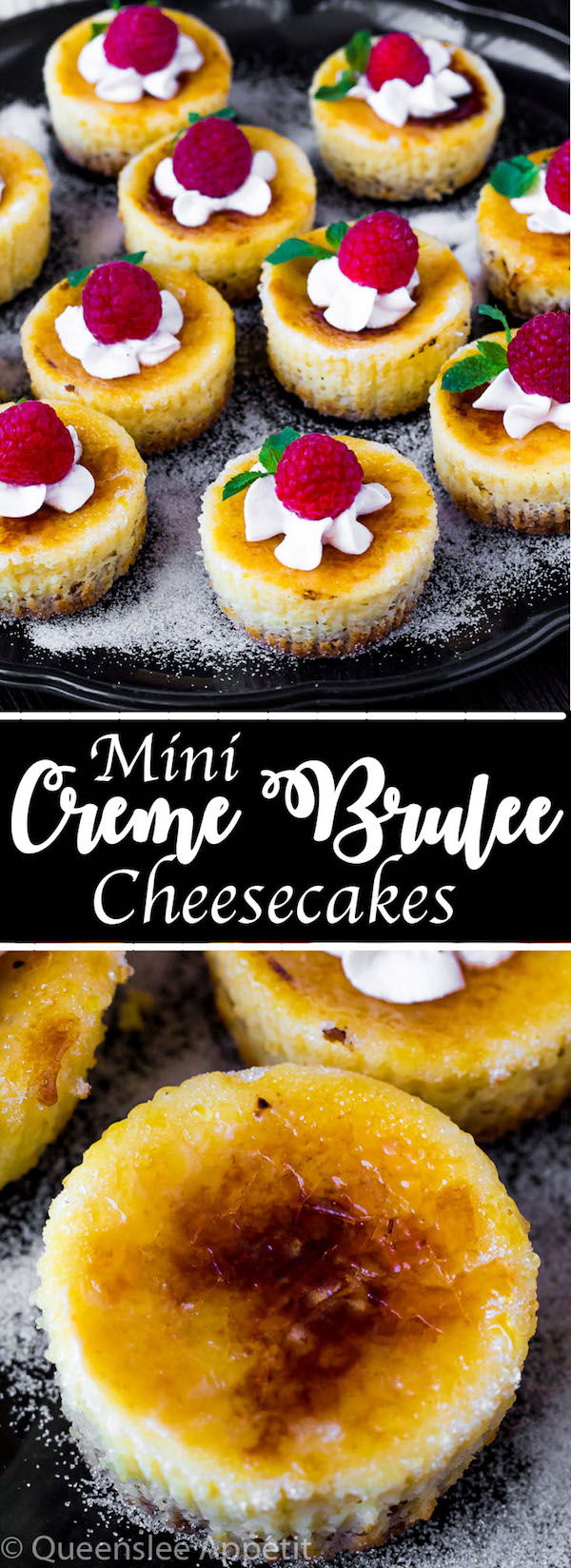 Classic Creme Brûlée and Creamy Cheesecake collaborate to make these incredible Mini Creme Brûlée Cheesecakes! With a custard based cheesecake topped with a yummy caramelized sugar topping, these mini treats are sure to be a huge hit! 