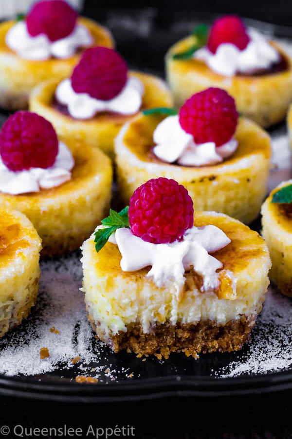 Classic Creme Brûlée and Creamy Cheesecake collaborate to make these incredible Mini Creme Brûlée Cheesecakes! With a custard based cheesecake topped with a yummy caramelized sugar topping, these mini treats are sure to be a huge hit! 