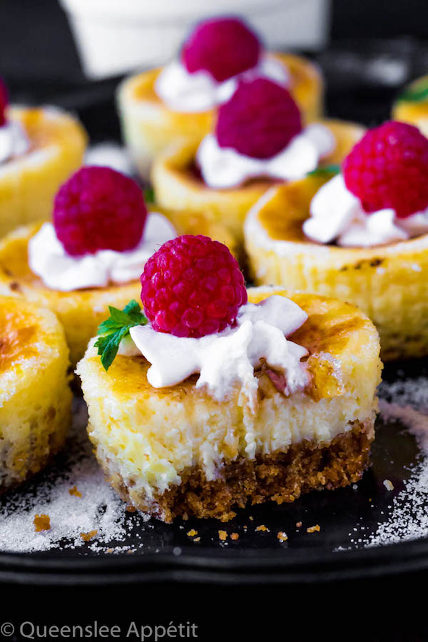 Classic Creme Brûlée and Creamy Cheesecake collaborate to make these incredible Mini Creme Brûlée Cheesecakes! With a custard based cheesecake topped with a yummy caramelized sugar topping, these mini treats are sure to be a huge hit! 