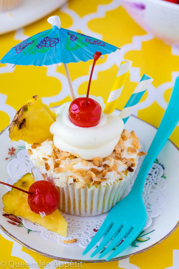 Pina Colada Cupcakes ~ Recipe | Queenslee Appétit