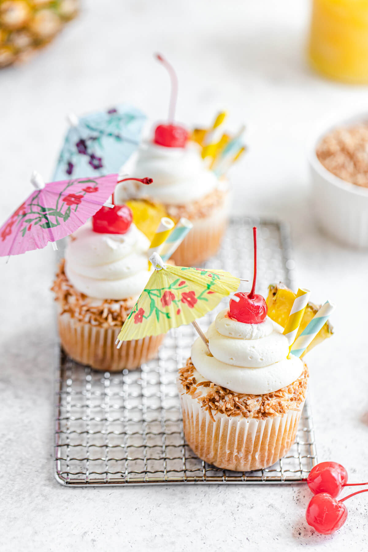 three cupcakes on a safety grater