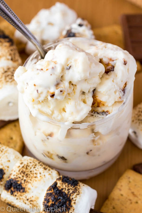 This Toasted Marshmallow Ice Cream starts with a creamy marshmallow ice cream base that’s loaded with gooey toasted marshmallows. No campfire or ice cream machine is needed to make this simple summer treat! 