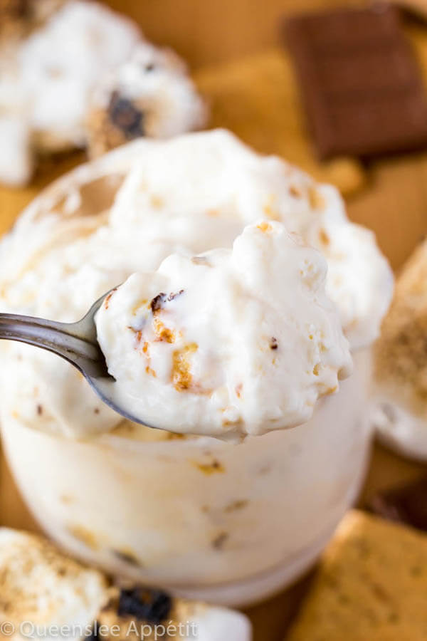 This Toasted Marshmallow Ice Cream starts with a creamy marshmallow ice cream base that’s loaded with gooey toasted marshmallows. No campfire or ice cream machine is needed to make this simple summer treat! 