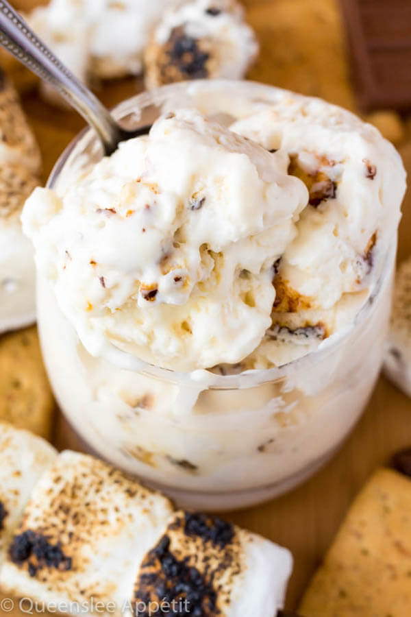 This Toasted Marshmallow Ice Cream starts with a creamy marshmallow ice cream base that’s loaded with gooey toasted marshmallows. No campfire or ice cream machine is needed to make this simple summer treat! 