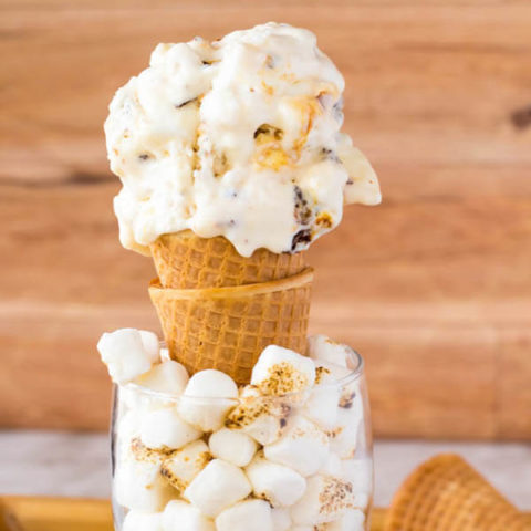 This Toasted Marshmallow Ice Cream starts with a creamy marshmallow ice cream base that’s loaded with gooey toasted marshmallows. No campfire or ice cream machine is needed to make this simple summer treat! 