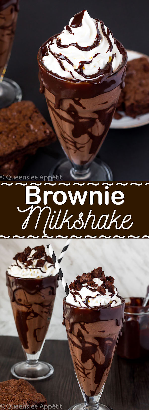 This Brownie Milkshake is a super decadent treat every chocolate lover should taste at least once! Loaded with brownie chunks and decorated with ganache, this milkshake is packed with delicious chocolate flavour. 