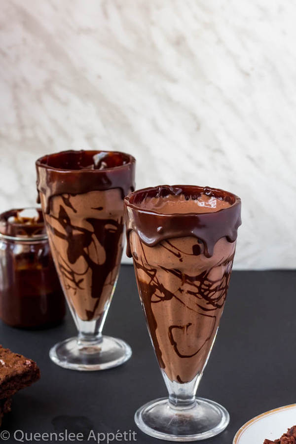 This Brownie Milkshake is a super decadent treat every chocolate lover should taste at least once! Loaded with brownie chunks and decorated with ganache, this milkshake is packed with delicious chocolate flavour. 