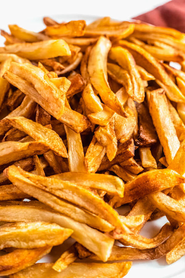 close up of homemade French fries 