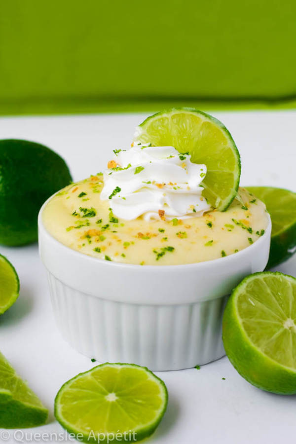 This Key Lime Pie Pudding is sweet, tangy and creamy. Each bite tastes just like a key lime pie! Top this key lime pudding off with whipped cream, crushed graham crackers and a slice of lime for a delightful summer treat! 