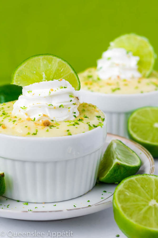 This Key Lime Pie Pudding is sweet, tangy and creamy. Each bite tastes just like a key lime pie! Top this key lime pudding off with whipped cream, crushed graham crackers and a slice of lime for a delightful summer treat! 