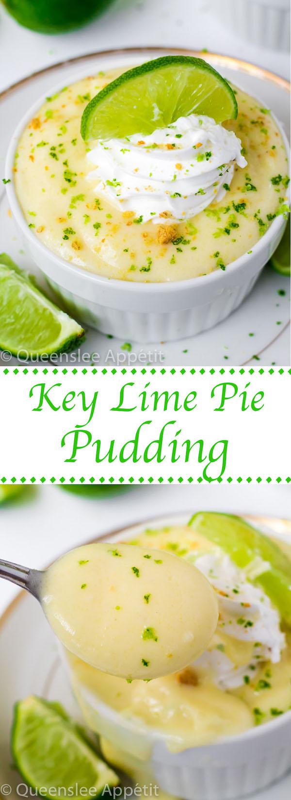 This Key Lime Pie Pudding is sweet, tangy and creamy. Each bite tastes just like a key lime pie! Top this key lime pudding off with whipped cream, crushed graham crackers and a slice of lime for a delightful summer treat! 