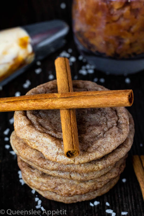 Salted Caramel Apple Crisp Cookie Sandwiches