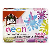 Club House Food Colour NEON LIQUID FOOD COLORING KIT of 4 colors (0.25 oz each) Pack Of 2