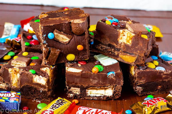 Halloween Candy Fudge Brownies