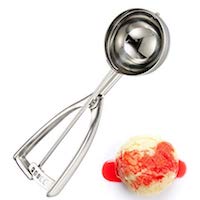 MAGICYOYO Ice Cream Scoop Trigger, Metal Cookie Scoop Melon Baller, Heavy Duty Premium 18/8 Stainless Steel Spoon Scooper, Gift for Kids, Friends & Family (Large Scoop)