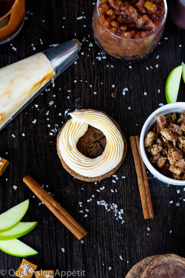 Salted Caramel Apple Crisp Cookie Sandwiches