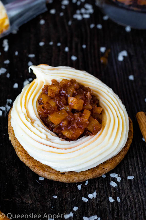 Salted Caramel Apple Crisp Cookie Sandwiches