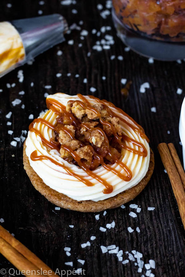 Salted Caramel Apple Crisp Cookie Sandwiches