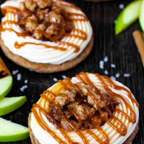 Salted Caramel Apple Crisp Cookie Sandwiches