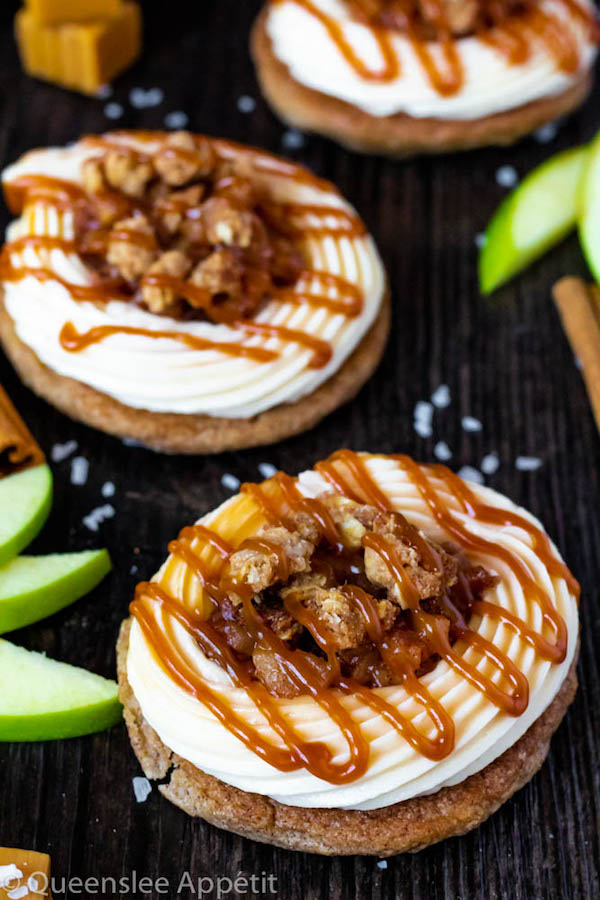 Salted Caramel Apple Crisp Cookie Sandwiches