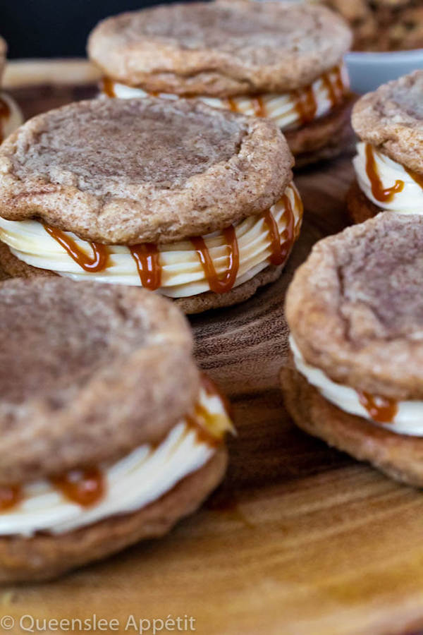 Salted Caramel Apple Crisp Cookie Sandwiches