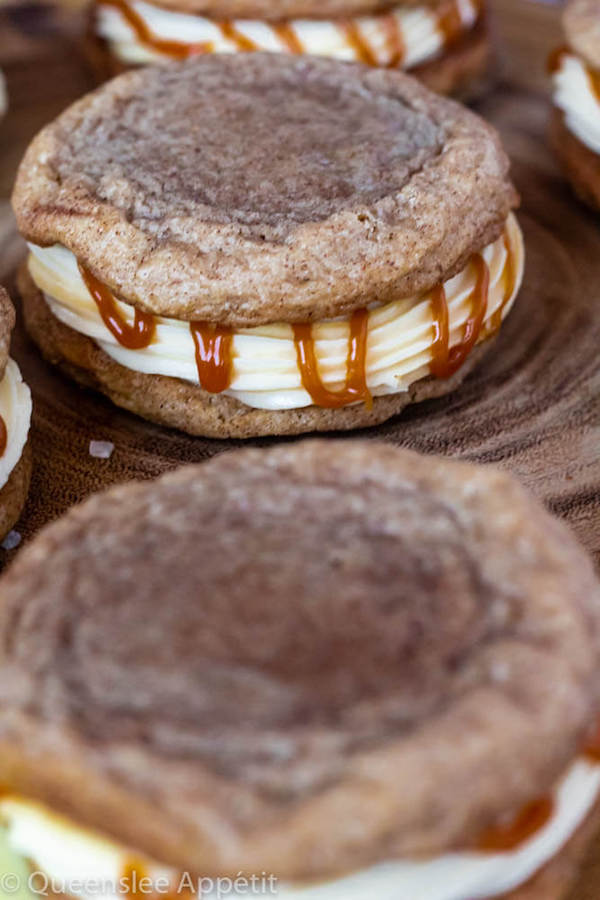 Salted Caramel Apple Crisp Cookie Sandwiches