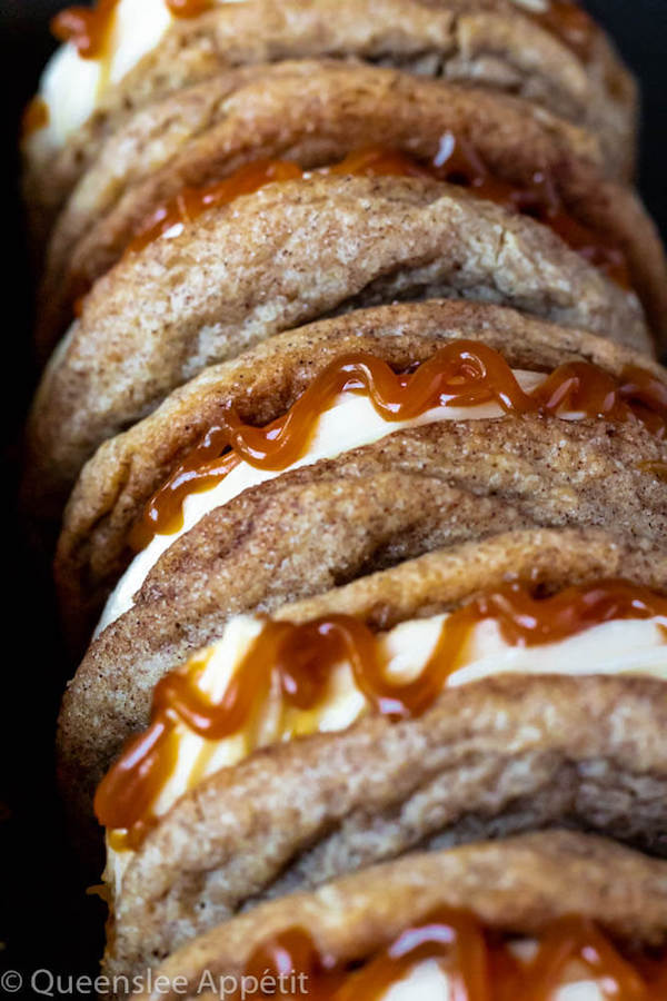 Salted Caramel Apple Crisp Cookie Sandwiches