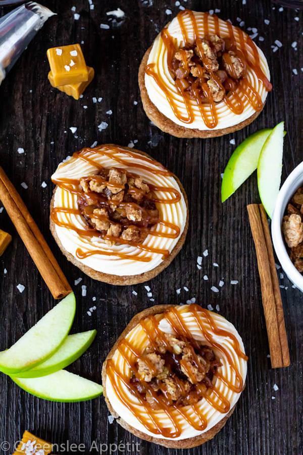 Salted Caramel Apple Crisp Cookie Sandwiches