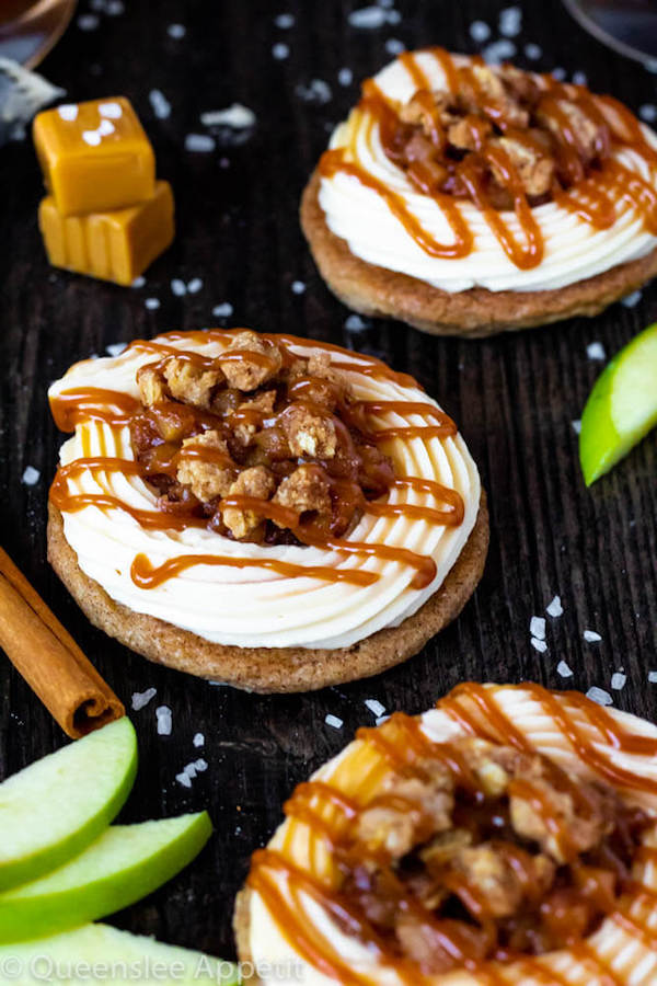 Salted Caramel Apple Crisp Cookie Sandwiches