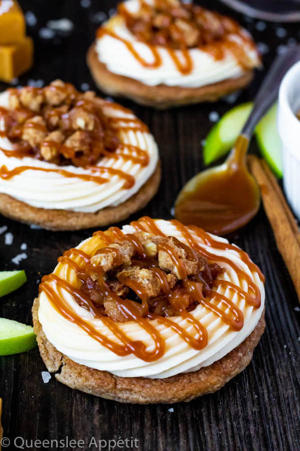 Salted Caramel Apple Crisp Cookie Sandwiches