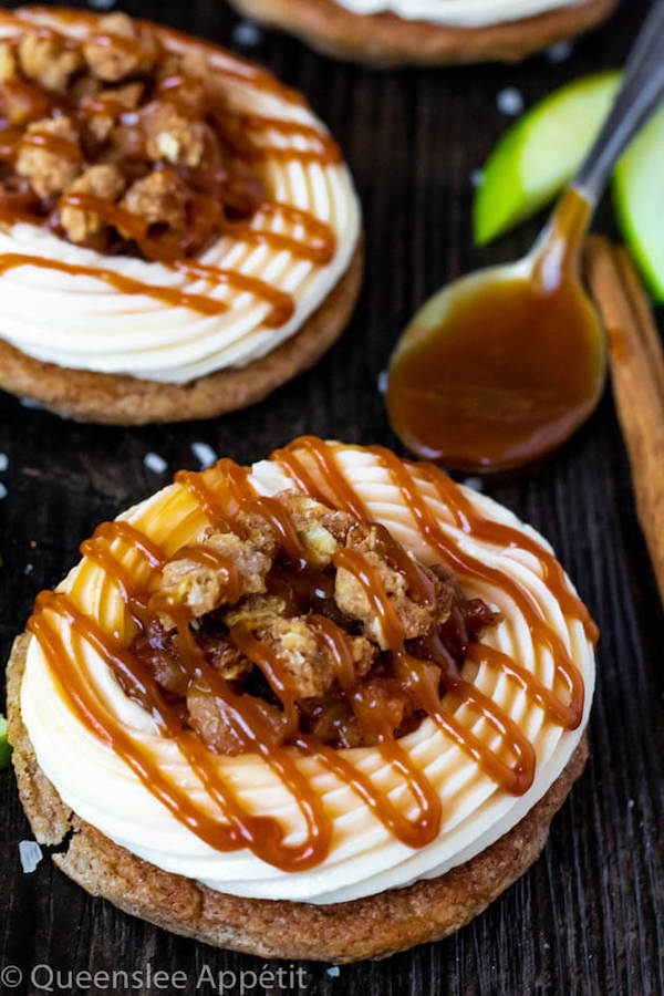 Salted Caramel Apple Crisp Cookie Sandwiches