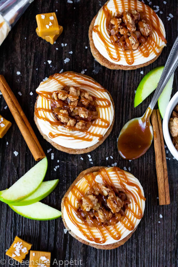 Salted Caramel Apple Crisp Cookie Sandwiches