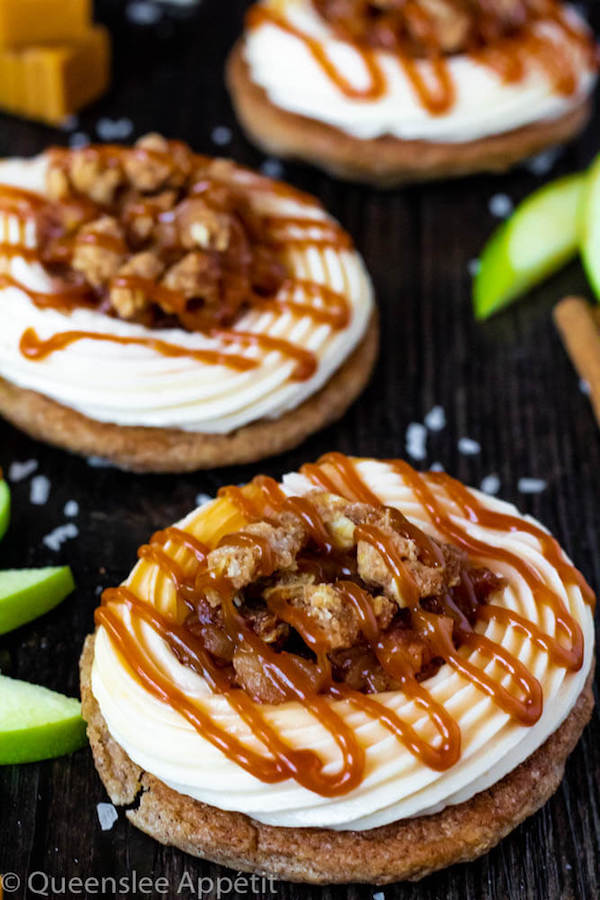 Salted Caramel Apple Crisp Cookie Sandwiches