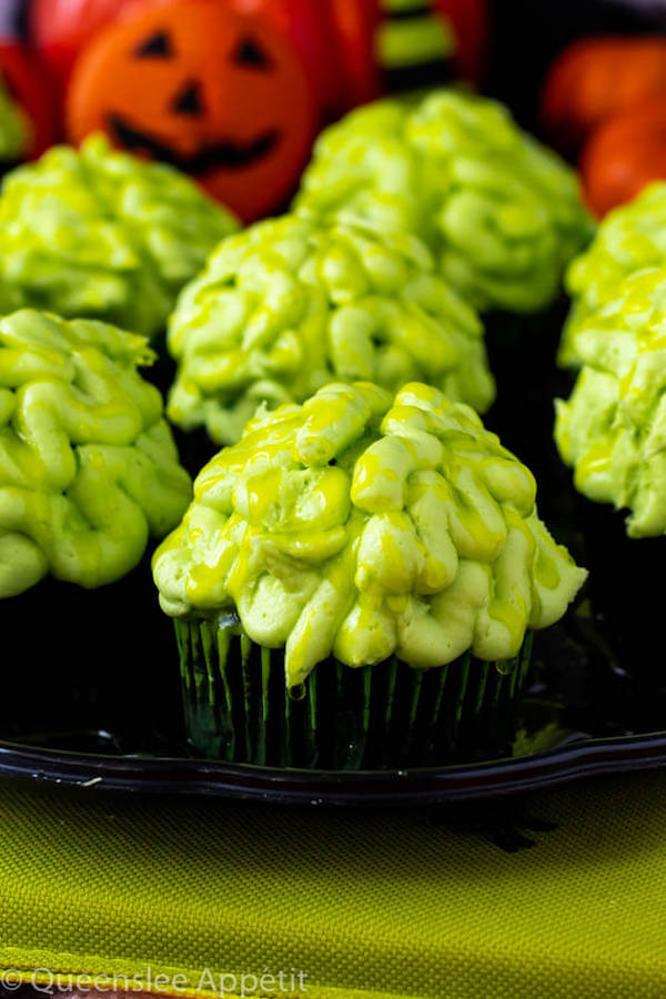 Zombie Brain Cupcakes