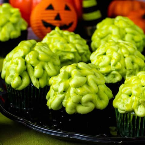 Zombie Brain Cupcakes