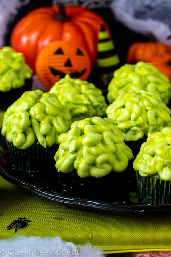 Zombie Brain Cupcakes