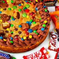 Leftover Halloween Candy Cookie Cake