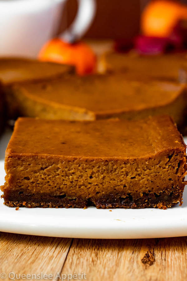 Pumpkin Pie Bars with Gingersnap Crust