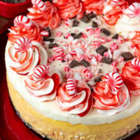 White Chocolate Peppermint Bark Cheesecake ~ Recipe