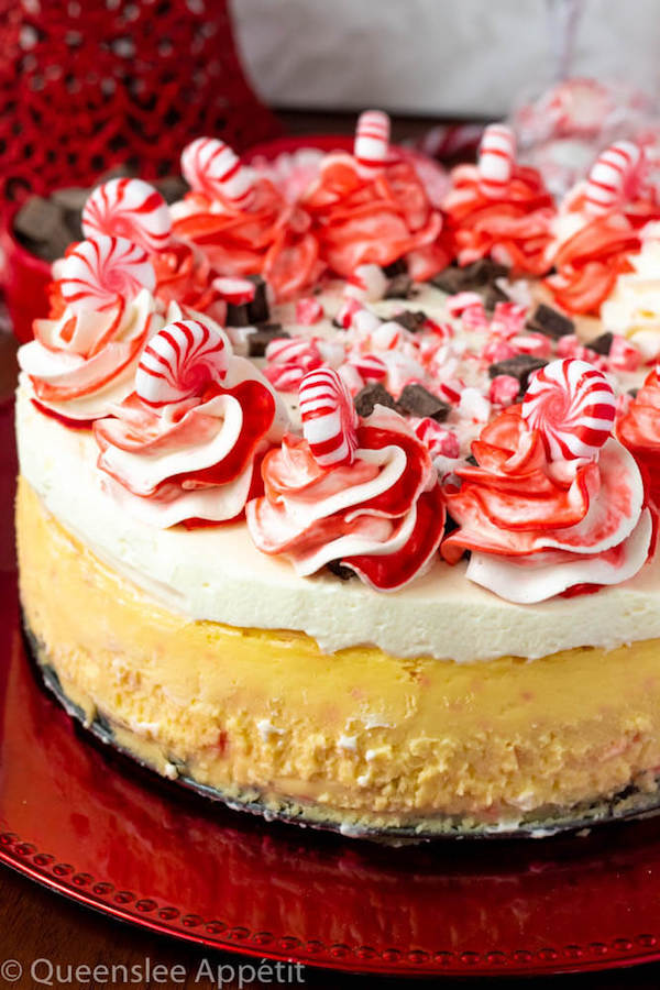 White Chocolate Peppermint Bark Cheesecake ~ Recipe