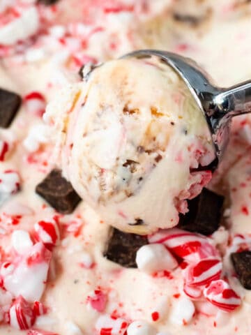 No-Churn Peppermint Bark Fudge Swirl Ice Cream