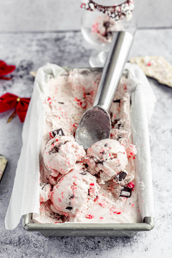 scoops of ice cream in a loaf pan