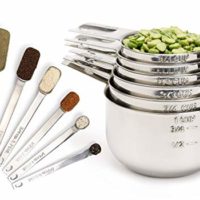 Simply Gourmet Measuring Cups and Measuring Spoons Set Stainless Steel Measuring Cups and Spoons Set of 12.