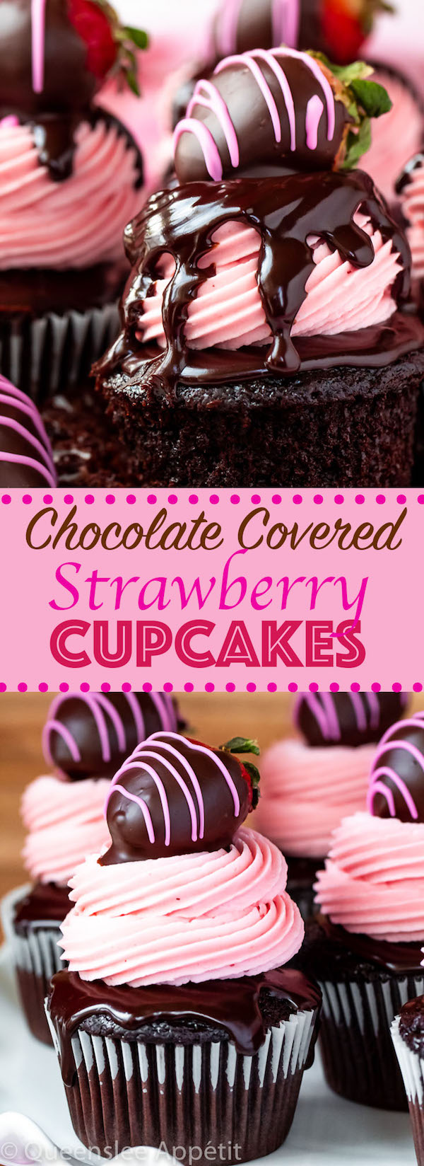 csokoládéval bevont eper Cupcakes