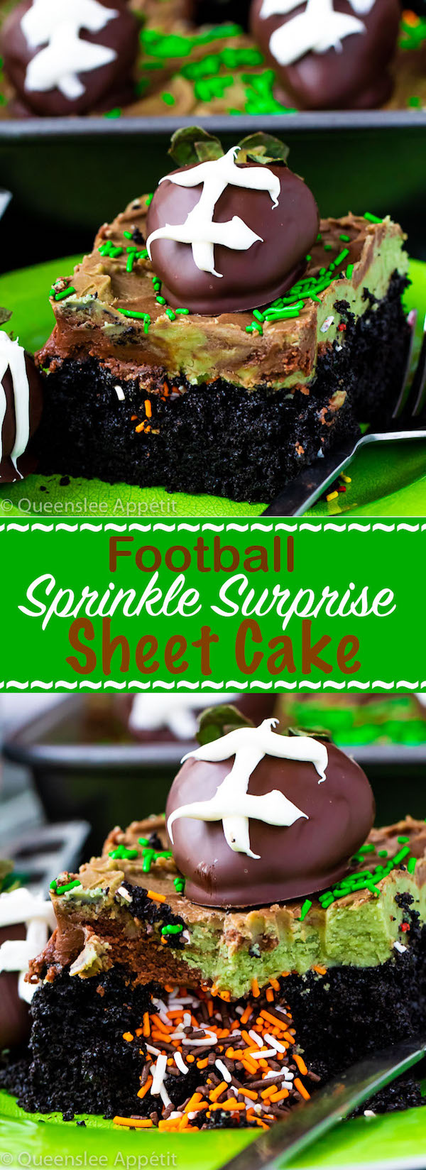 Football Surprise Sprinkle Sheet Cake