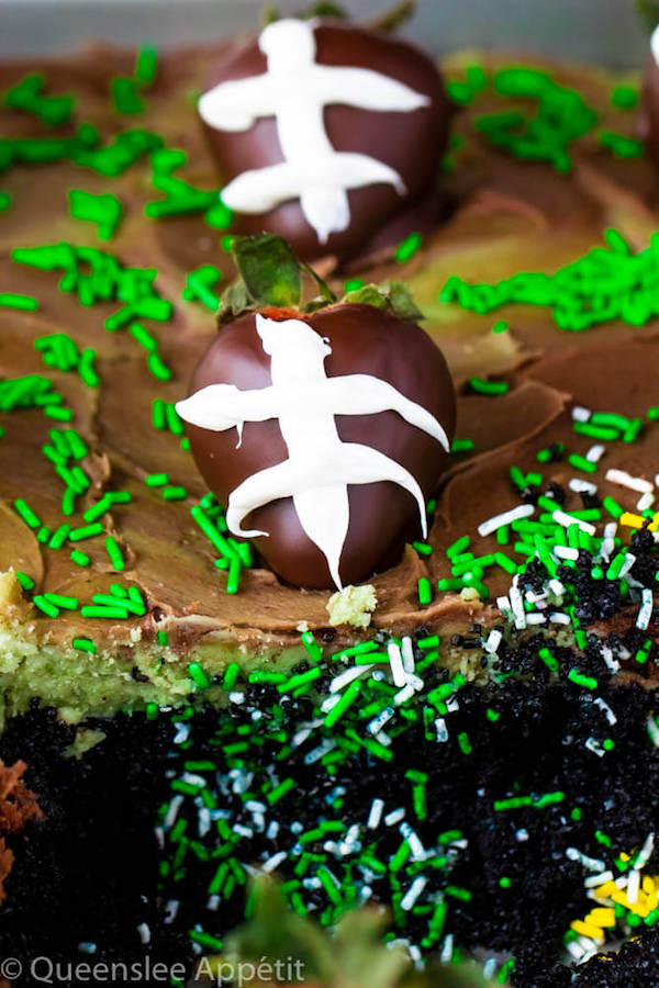 Football Surprise Sprinkle Sheet Cake