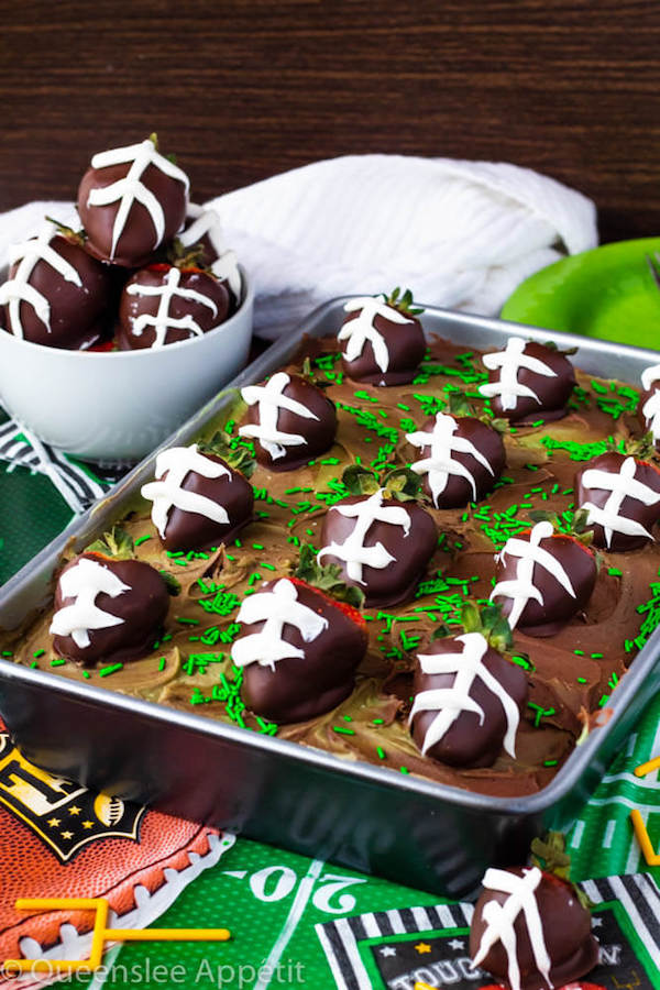 Football Surprise Sprinkle Sheet Cake