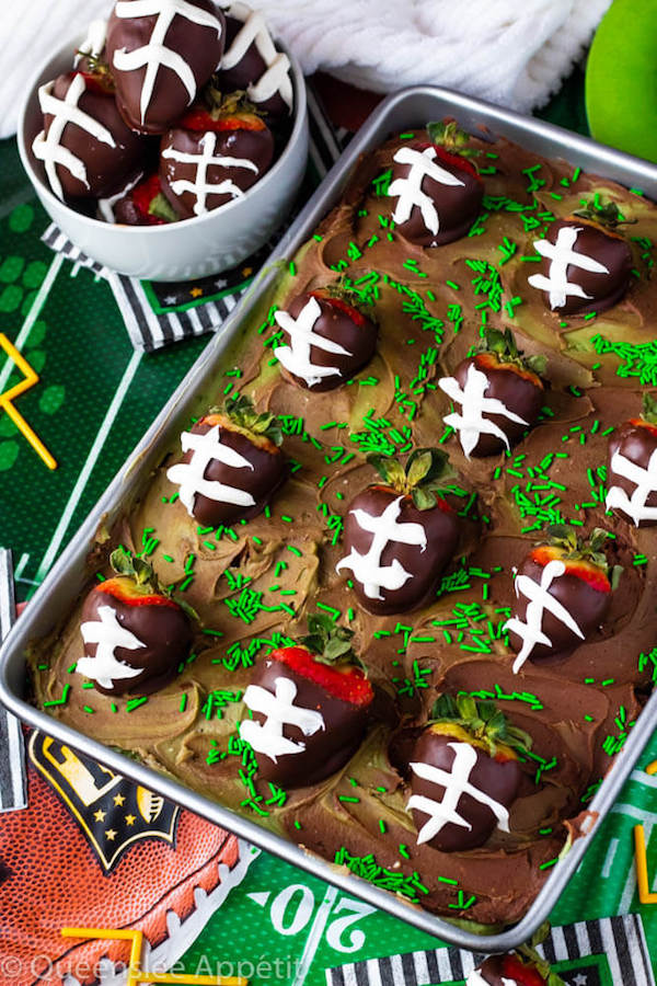 Football Surprise Sprinkle Sheet Cake