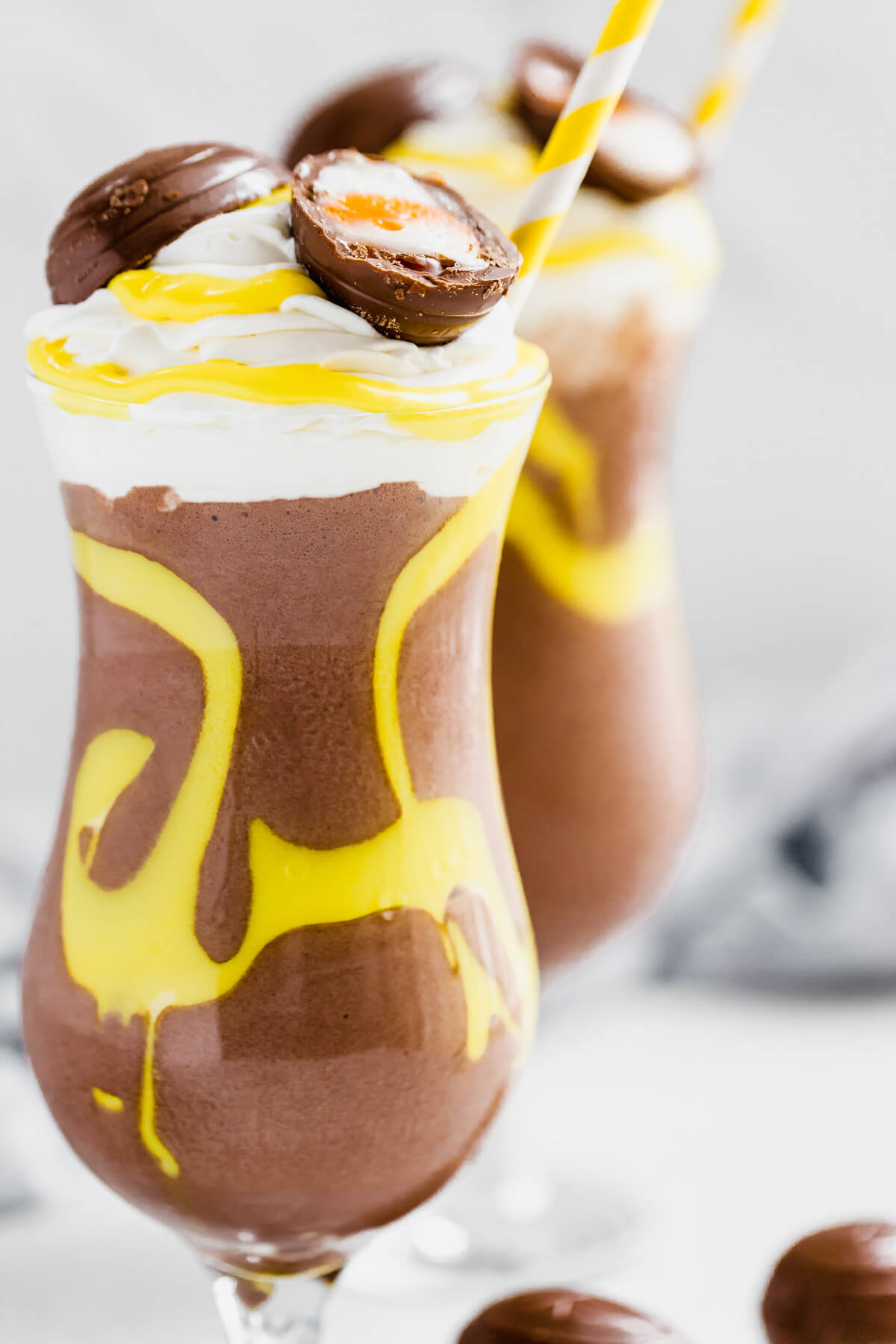 close up of creme egg milkshake 